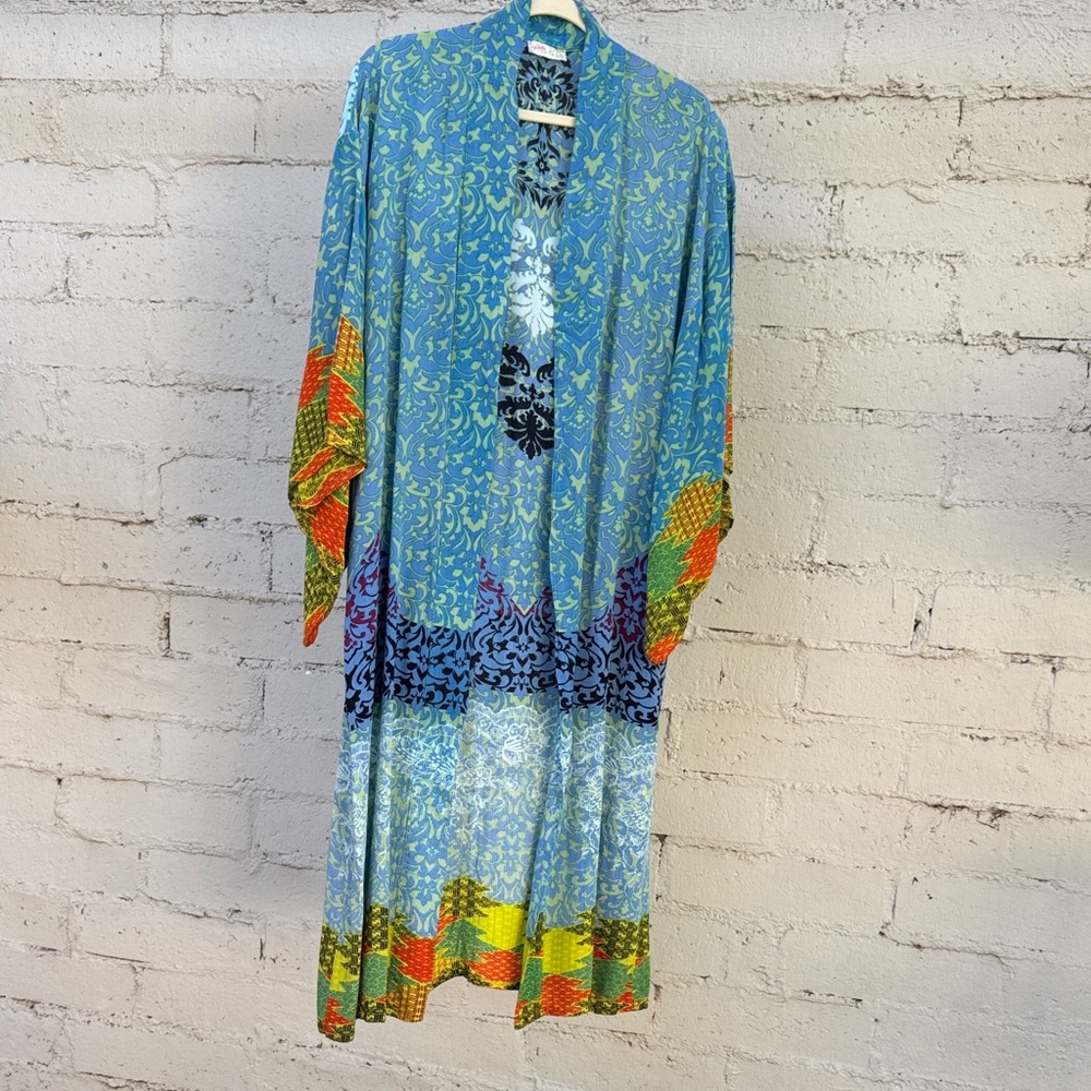 Free People Seven Wonders Maxi Kimono Duster Blue Size OS (one size) - Picture 5 of 11